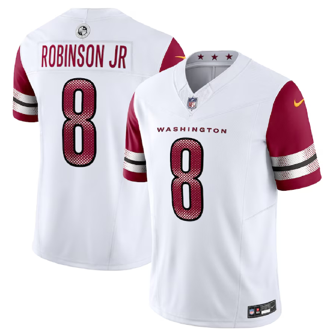 Men's Washington Commanders #8 Brian Robinson Jr. White 2023 F.U.S.E. Vapor Limited Football Stitched Jersey - Click Image to Close